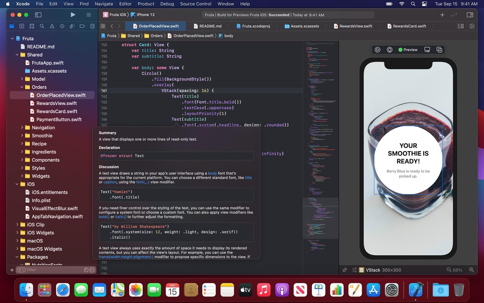 Xcode 13 IDE interface
