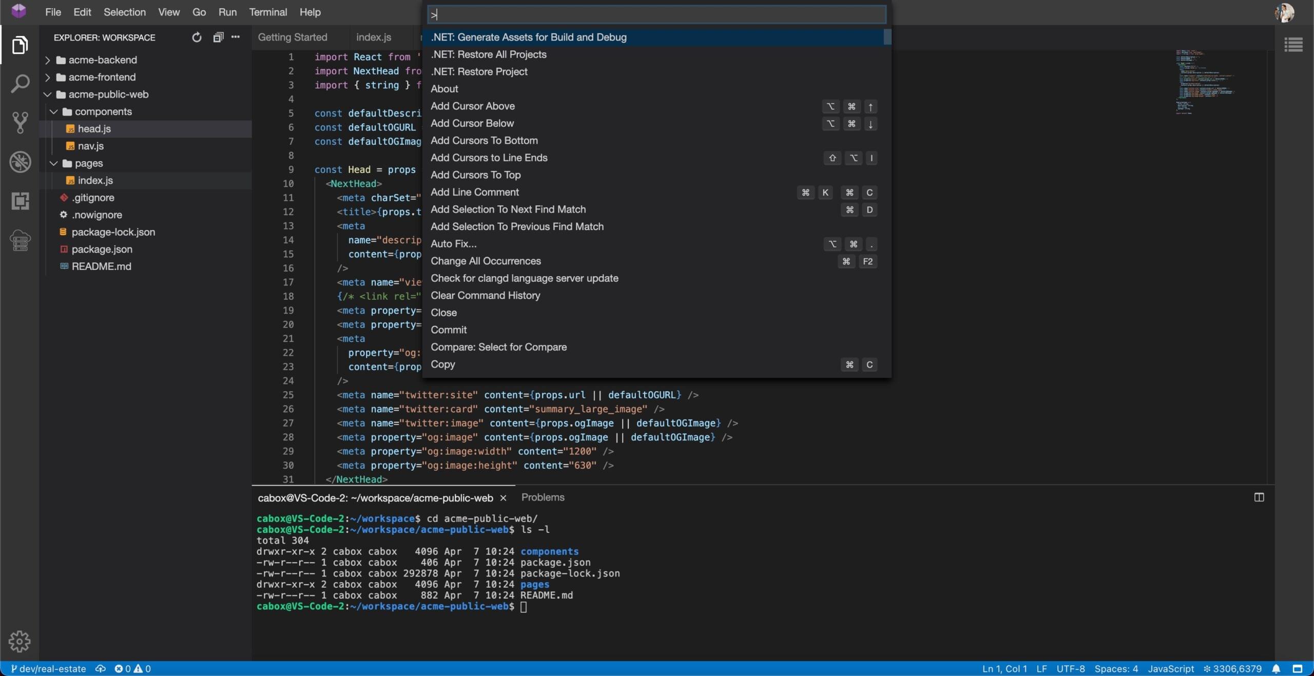 The Cloudanywhere IDE interface